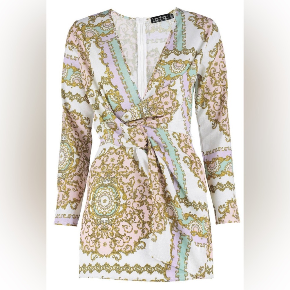 PETITE CHAIN PRINT WOVEN SHIFT DRESS NWT - Picture 2 of 8